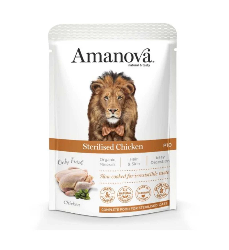 AMANOVA GATTO STERILIZZATO POLLO P10 DA 85 GR IN BUSTA