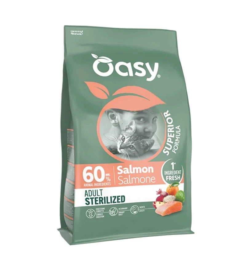 OASY GATTO SUPERIOR ADULT STERILIZED SALMONE DA 1,5 KG