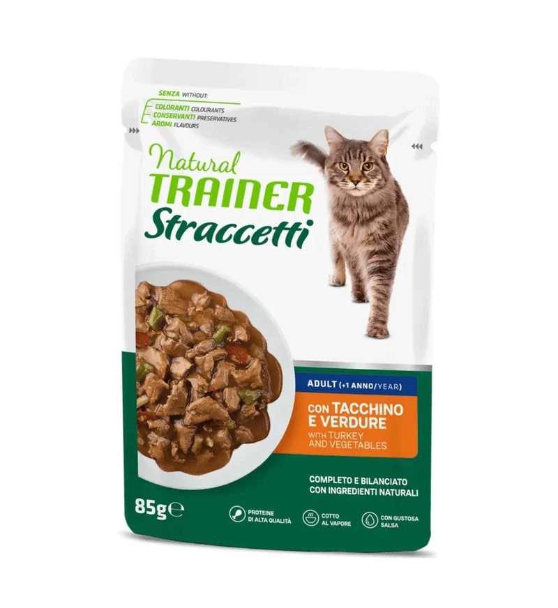 TRAINER GATTO NATURAL ADULT STRACCETTI TACCHINO DA 85 GR