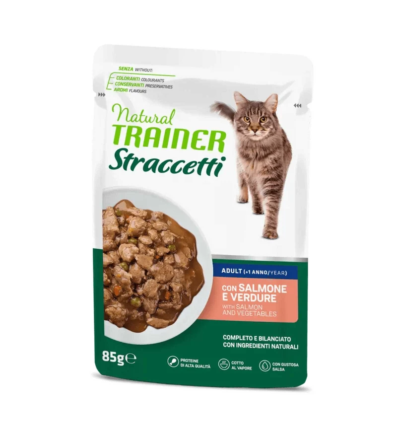 TRAINER GATTO NATURAL ADULT STRACCETTI SALMONE DA 85 GR