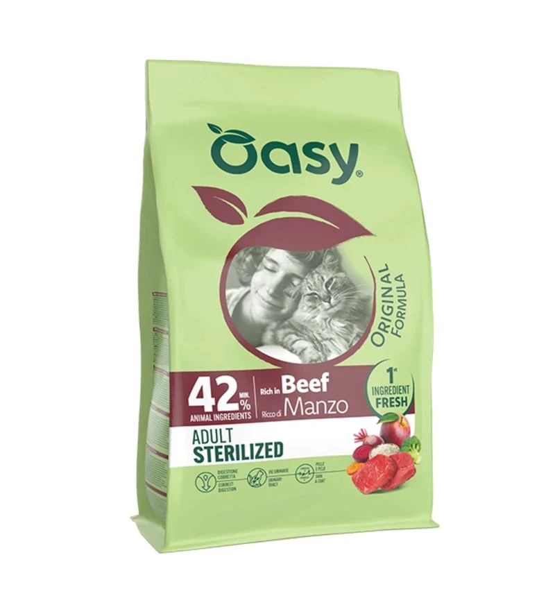 OASY GATTO ORIGINAL ADULT STERILIZZATO MANZO DA 1,5 KG