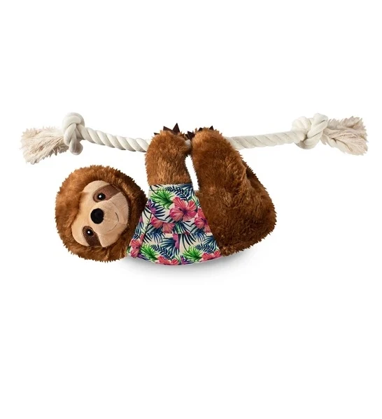 PetShop by Fringe Studio Hangin Around Summer Sloth Plush Dog Toy 10.16cm
