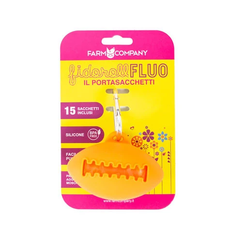Farm Company Fidoroll Porta Sacchetti Igienici Palla Rugby Fluo Arancio