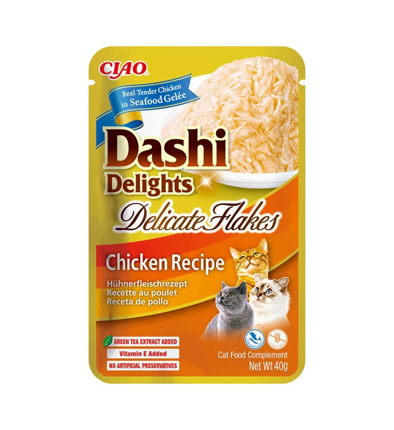 INABA CIAO DASHI DELIGHTS GATTO DELICATE FLAKES POLLO DA 40 GR