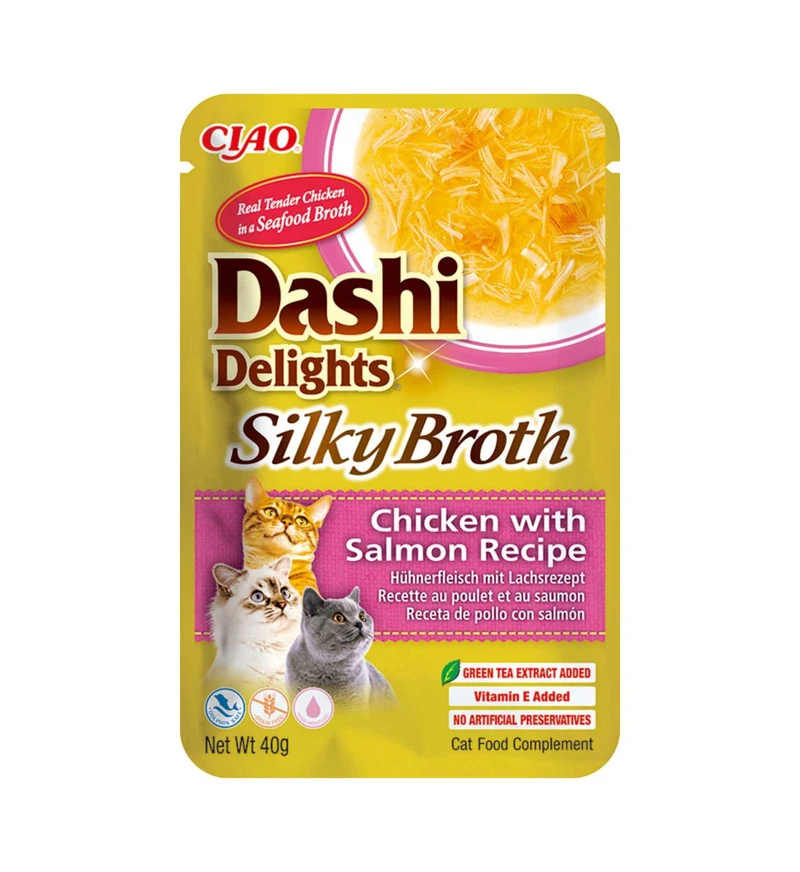INABA CIAO DASHI DELIGHTS GATTO SILKY BROTH POLLO E SALMONE DA 40 GR