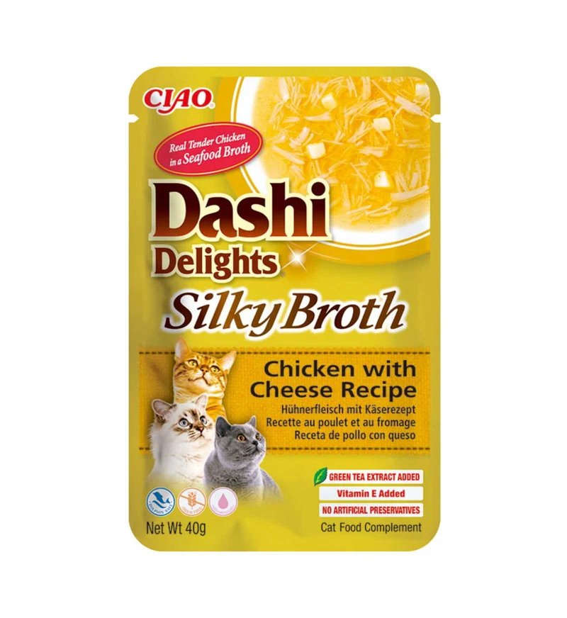 INABA CIAO DASHI DELIGHTS GATTO SILKY BROTH POLLO E FORMAGGIO DA 40 GR