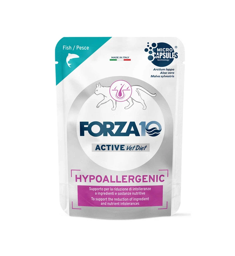 FORZA10 GATTO ACTIVE HYPOALLERGENIC ADULT PESCE DA 80 GR IN BUSTA
