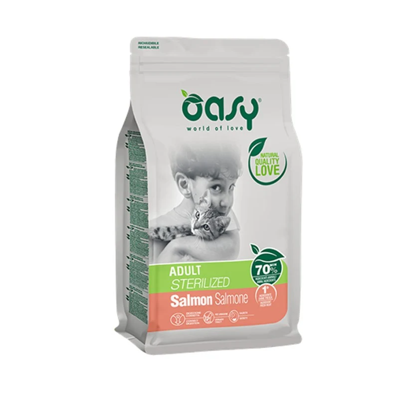 OASY DRY CAT - ADULT STER. SALMON 1,5KG