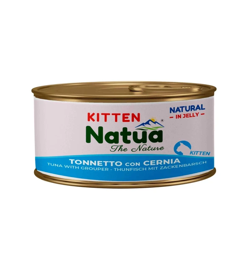 NATUA NATURAL GATTO KITTEN JELLY TONNO CON CERNIA DA 85 GR IN LATTINA