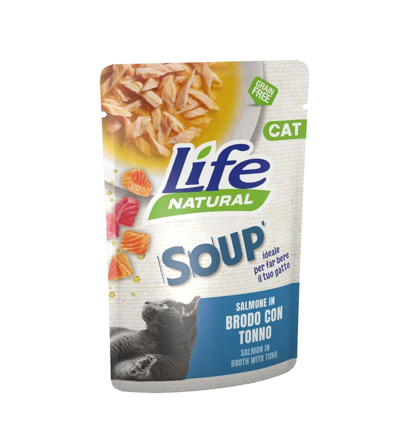 LIFEPETCARE GATTO LIFE CAT SOUP SALMONE IN BRODO CON TONNO DA 60 GR IN BUSTA