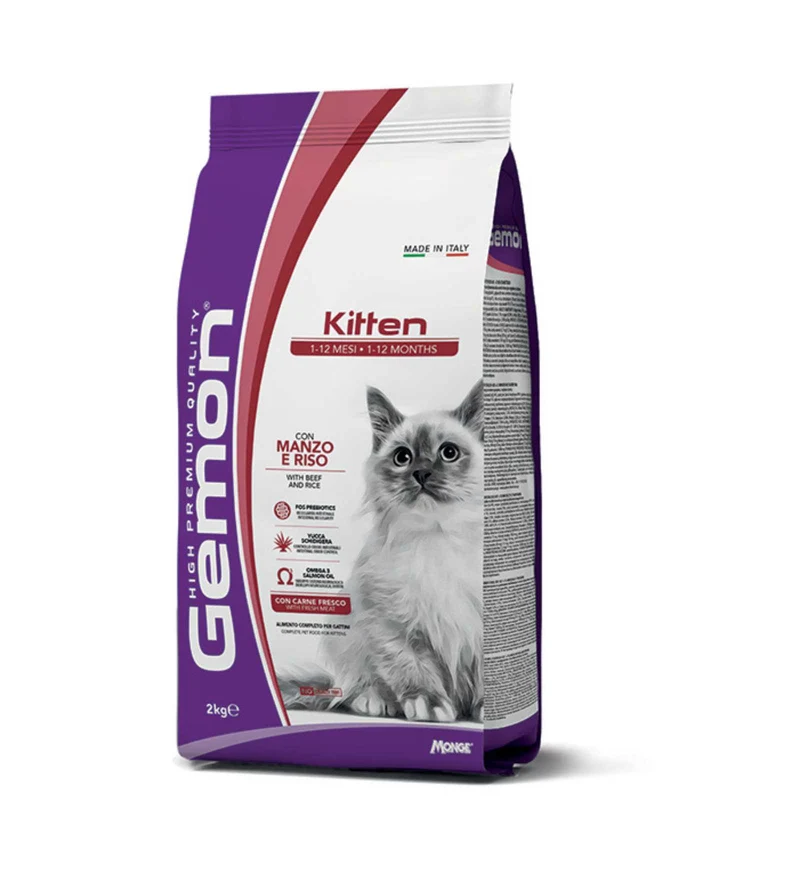 MONGE GATTO GEMON KITTEN MANZO E RISO DA 2 KG