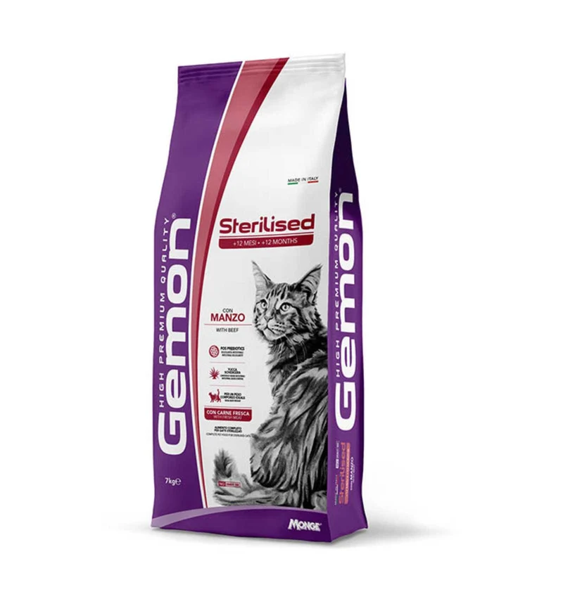 MONGE GATTO GEMON STERILIZZATO MANZO DA 2 KG