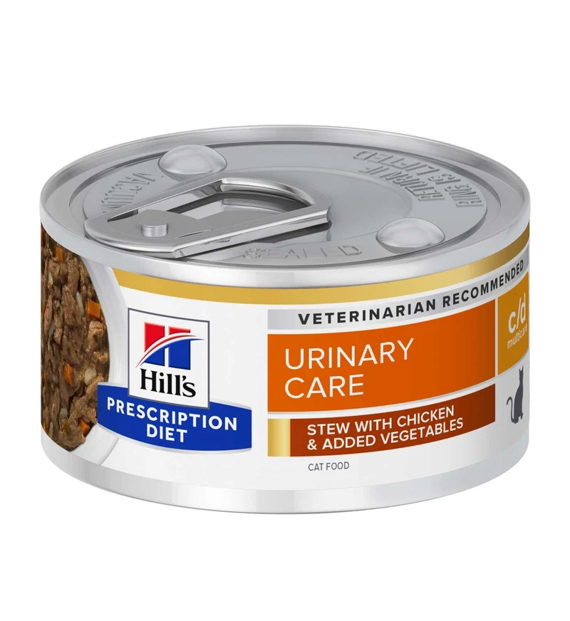 HILL'S PRESCRIPTION DIET GATTO C/D CON SPEZZATINO DI POLLO E VERDURE DA 82 GR IN LATTINA