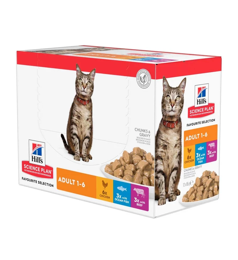 HILL'S SCIENCE PLAN GATTO ADULT MULTIPACK 12 BUSTE DA 85 GR