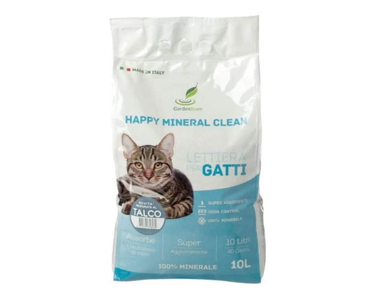 Happy Miner Clean Lettiera minerale per Gatti - Talco 10 lt