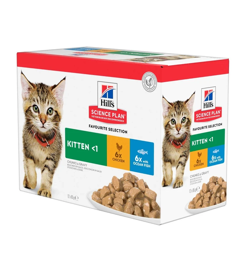 HILL'S SCIENCE PLAN GATTO KITTEN MULTIPACK 12 BUSTE DA 85 GR