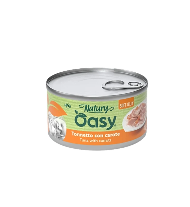 OASY NATURY GATTO TONNETTO CON CAROTE IN GELATINA DA 85GR IN LATTINA