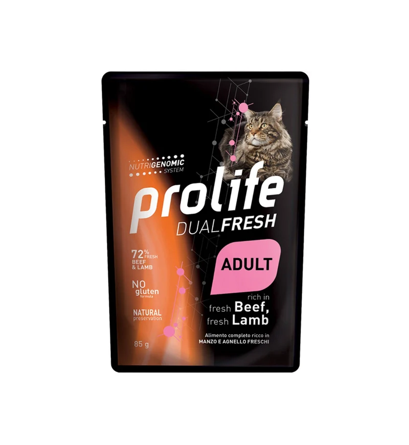 PROLIFE GATTO DUAL FRESH AL MANZO E AGNELLO DA 85 GR IN BUSTA
