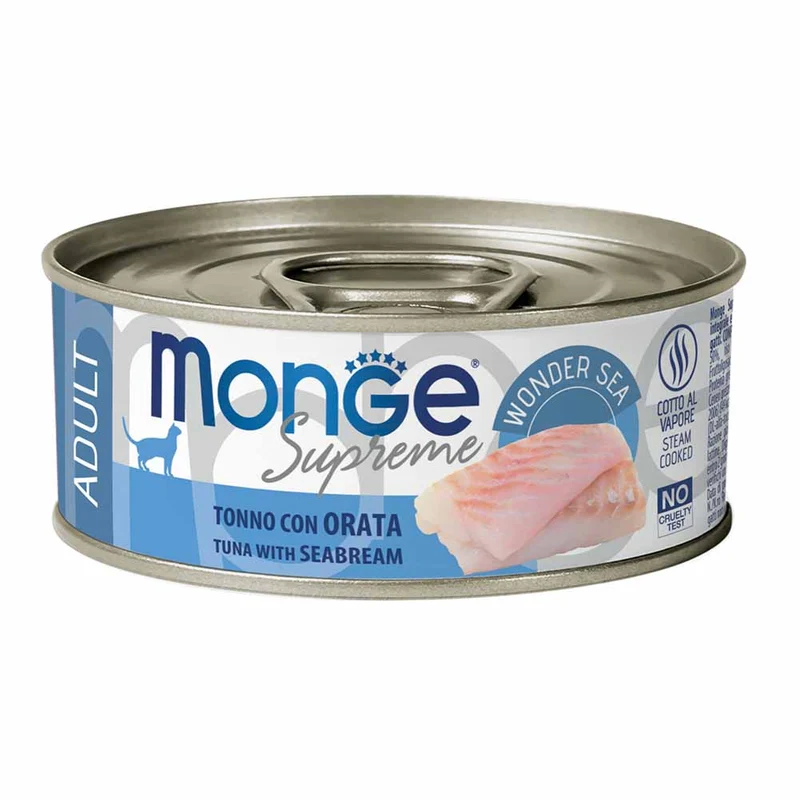 Alimento gatto Monge Supreme Tonno con orata 80g