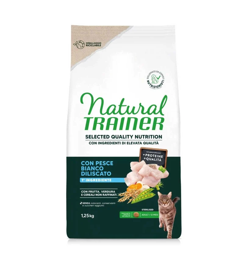 TRAINER GATTO NATURAL SELECTED QUALITY NUTRITION ADULT STERILIZZATO PESCE