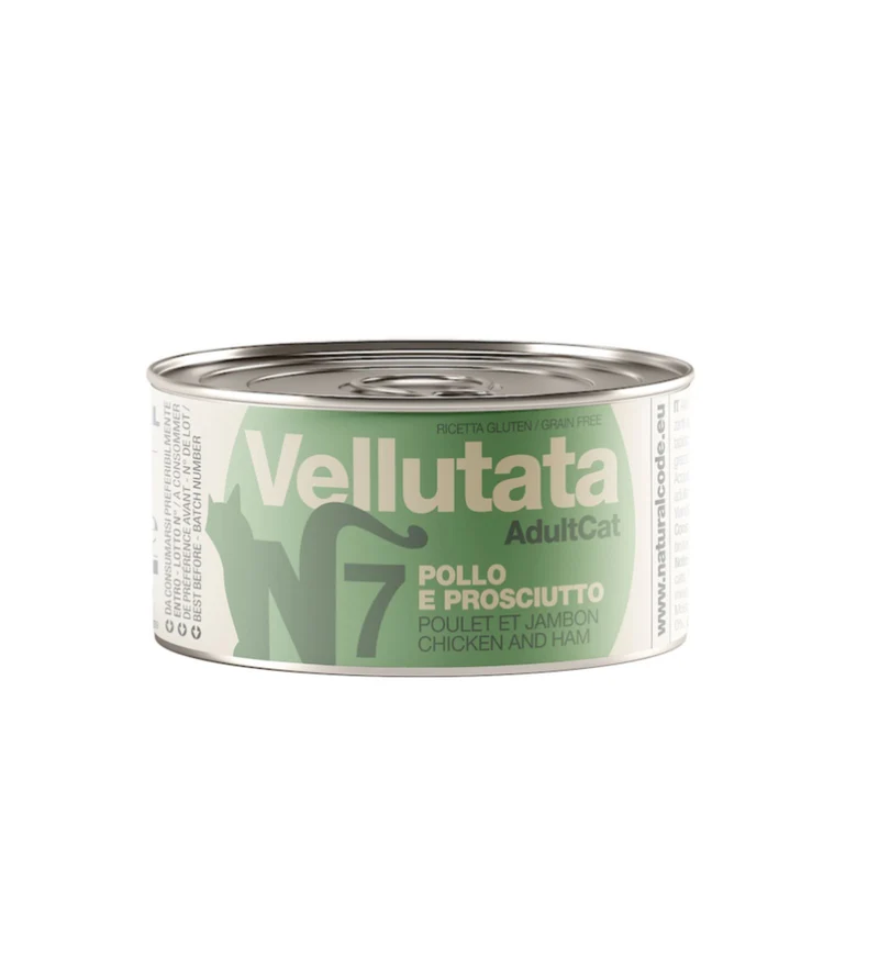 NATURAL CODE GATTO N7 VELLUTATA ADULT POLLO E PROSCIUTTO DA 85 GR