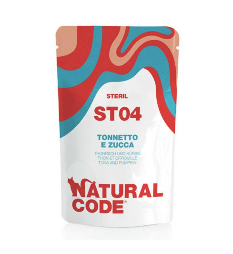 NATURAL CODE GATTO STERILIZZATO 04 TONNETTO E ZUCCA DA 70 GR IN BUSTA