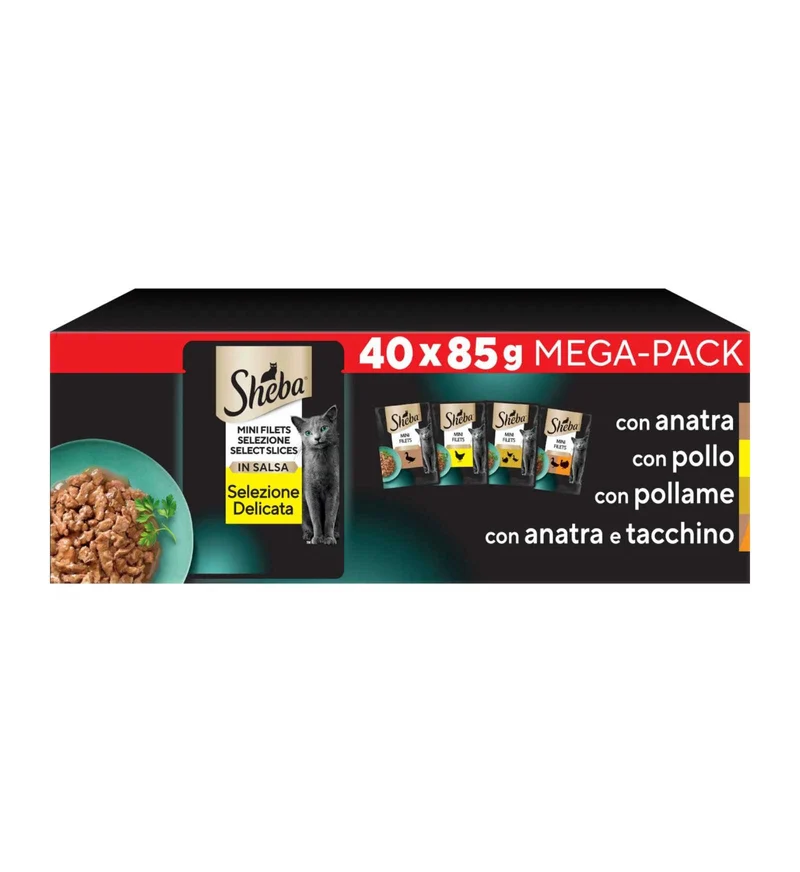 SHEBA GATTO SELEZIONE CARNI BIANCHE MULTIPACK 40 X 85 GR IN BUSTINA