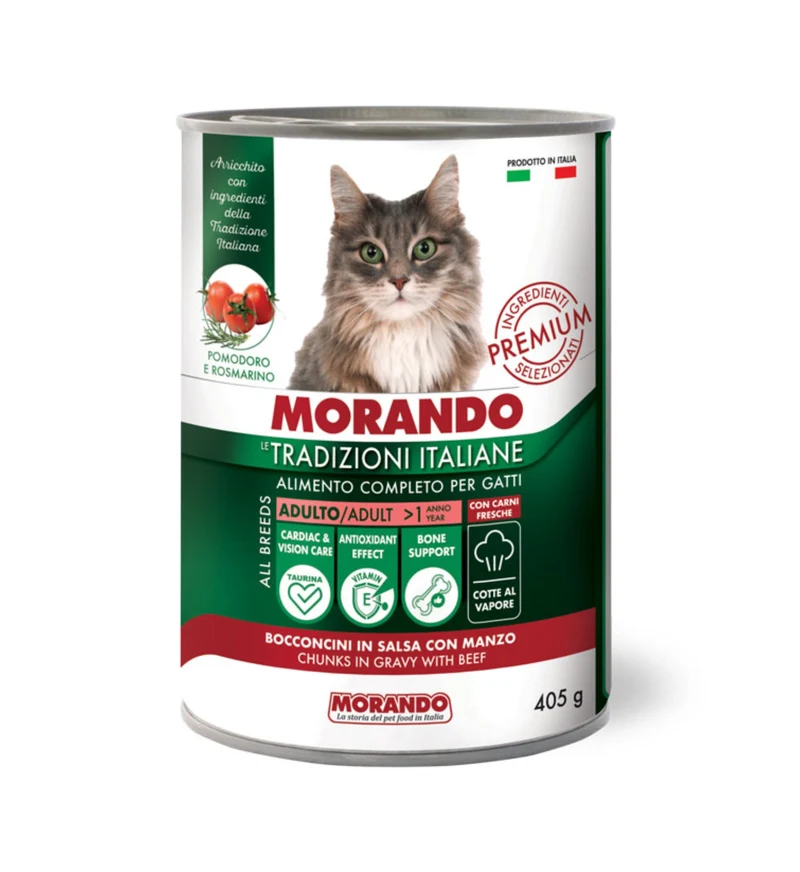 MORANDO TRADIZIONI ITALIANE GATTO ADULT BOCCONCINI IN SALSA MANZO DA 405 GR
