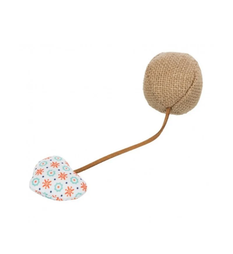 TRIXIE GATTO GIOCO CATNIP PALLA CON CUORE IN POLIESTERE E JUTA 4,5 X 18 CM