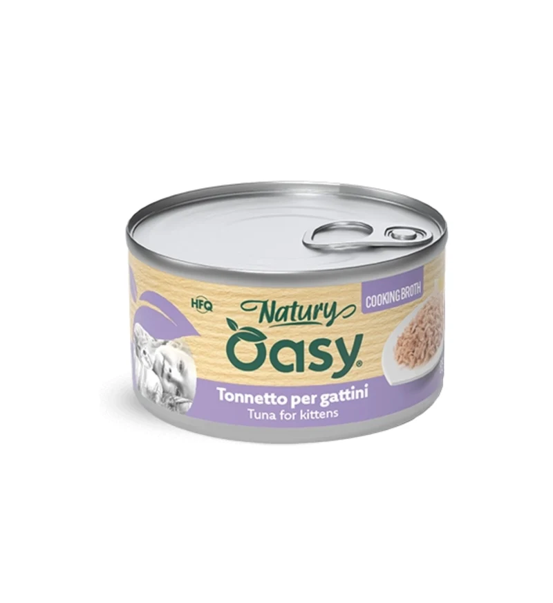 OASY NATURY GATTO TONNETTO PER GATTINI IN GELATINA DA 85GR IN LATTINA