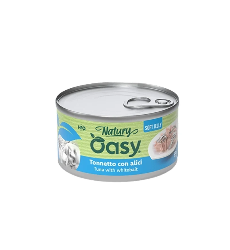 OASY NATURY GATTO TONNETTO CON ALICI IN GELATINA DA 85GR IN LATTINA