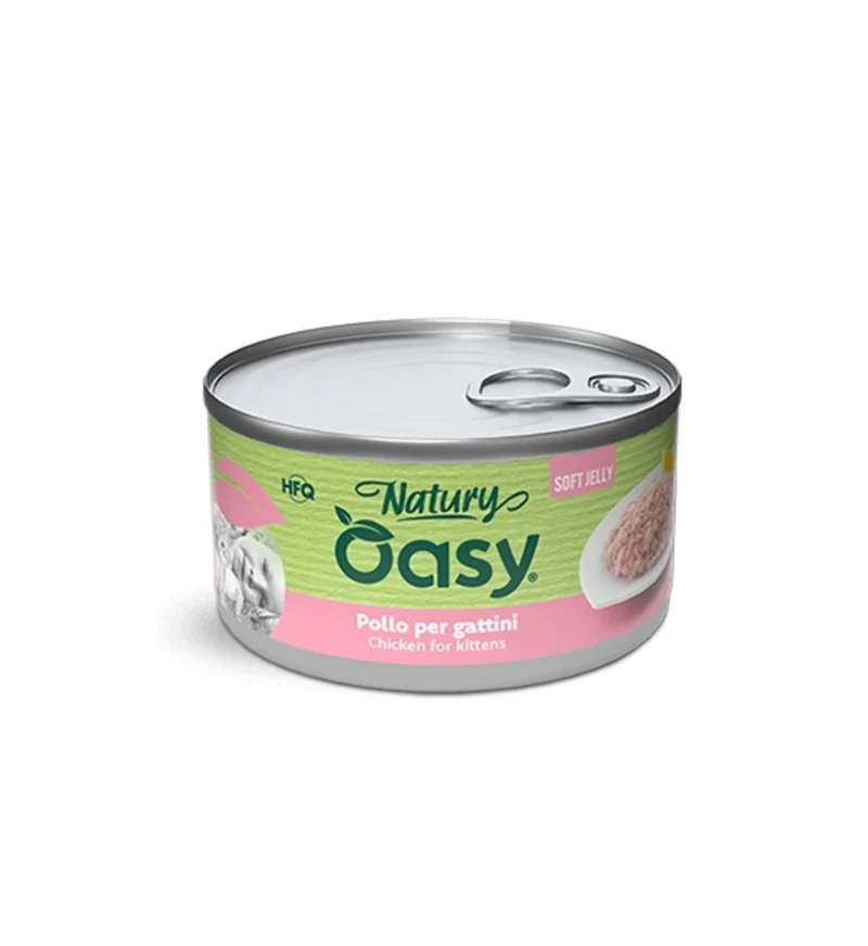 OASY NATURY GATTO POLLO PER GATTINI IN GELATINA DA 85GR IN LATTINA