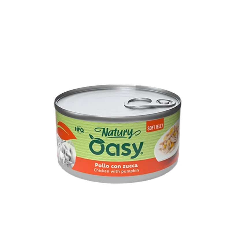 OASY NATURY GATTO POLLO CON ZUCCA IN GELATINA DA 85GR IN LATTINA