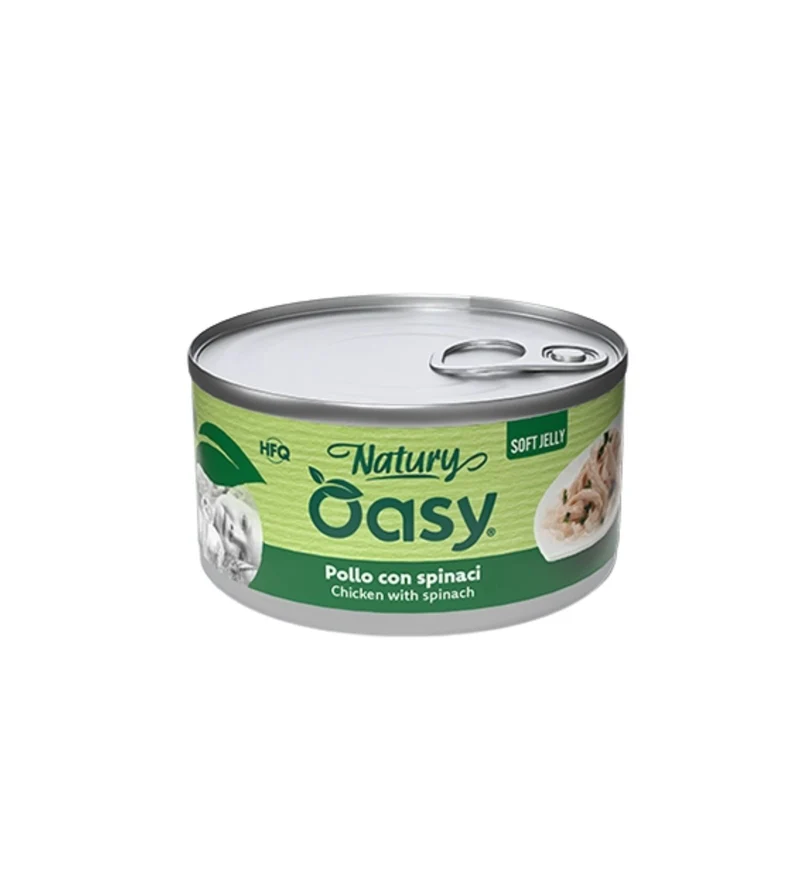 OASY NATURY GATTO POLLO CON SPINACI IN GELATINA DA 85GR IN LATTINA