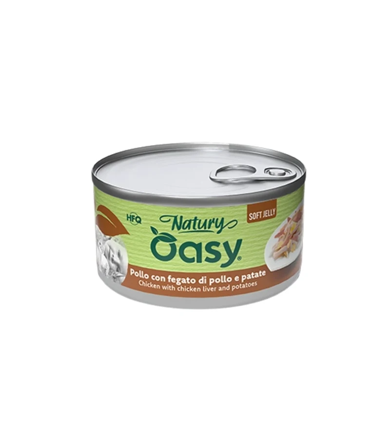 OASY NATURY GATTO POLLO CON FEGATO IN GELATINA DA 85GR IN LATTINA