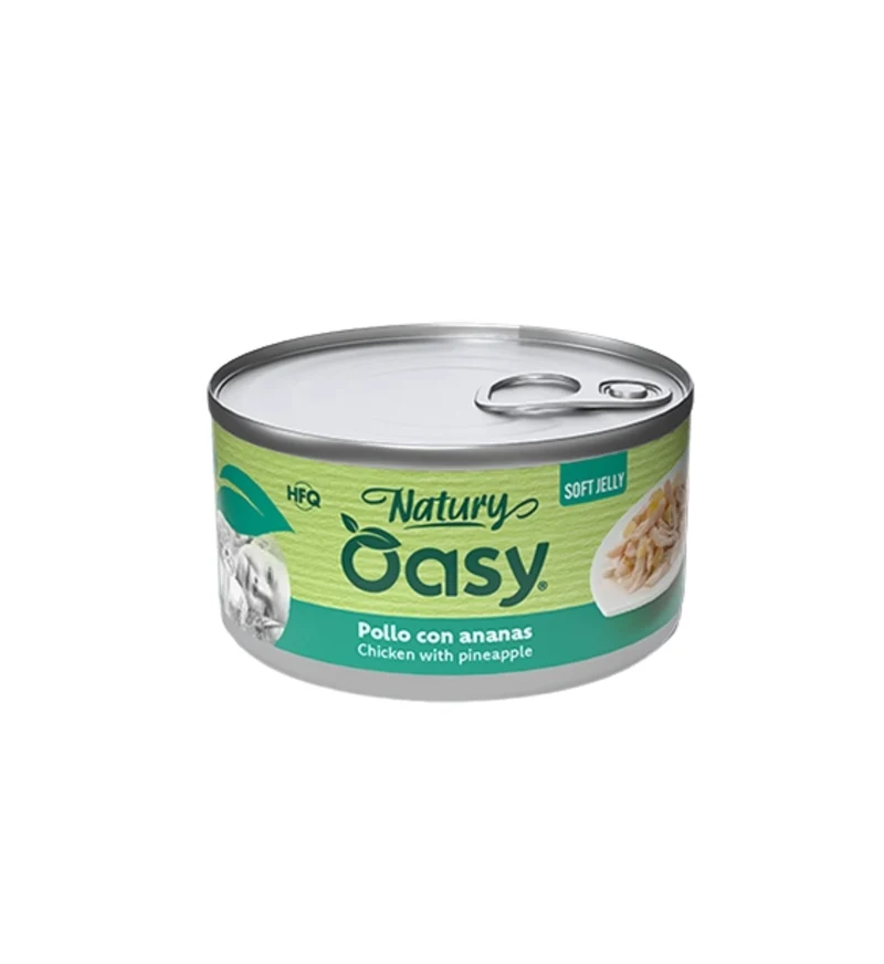 OASY NATURY GATTO POLLO CON ANANAS IN GELATINA DA 85GR IN LATTINA