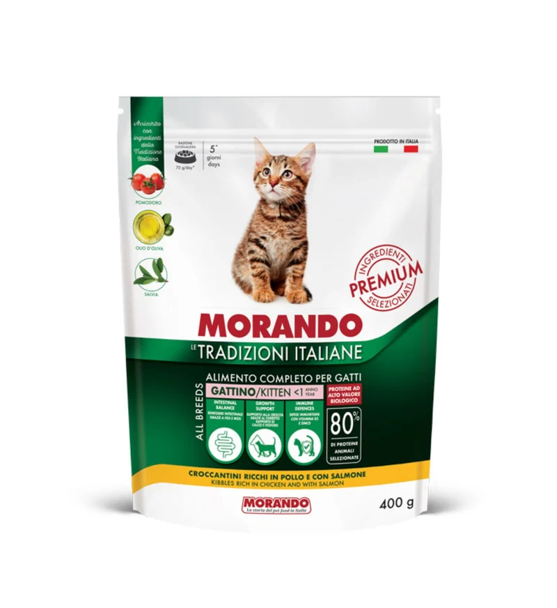 MORANDO TRADIZIONI ITALIANE GATTO KITTEN POLLO E SALMONE