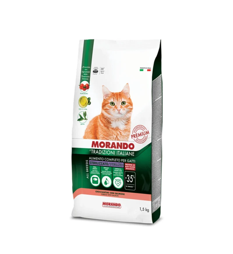 MORANDO TRADIZIONI ITALIANE GATTO STERILIZZATO SALMONE DA 1,5 KG
