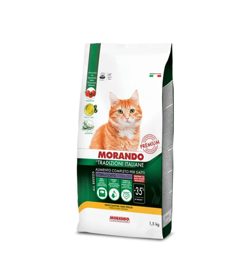 MORANDO TRADIZIONI ITALIANE GATTO STERILIZZATO POLLO DA 1,5 KG