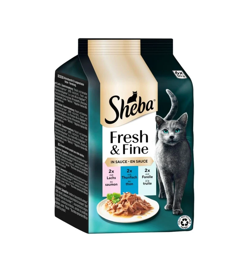 SHEBA GATTO SALMONE E TROTA IN SALSA 6X50 GR IN BUSTA