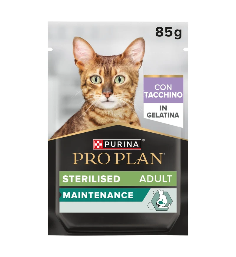 PURINA PRO PLAN GATTO STERILIZZATO AL TACCHINO IN GELATINA DA 85 GR IN BUSTA