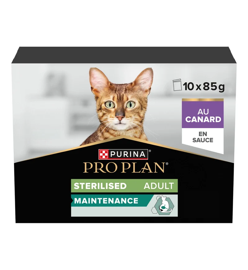 PURINA PRO PLAN GATTO ADULT STERILIZZATO MULTIPACK CON ANATRA IN SALSA 10 BUSTE DA 85 GR