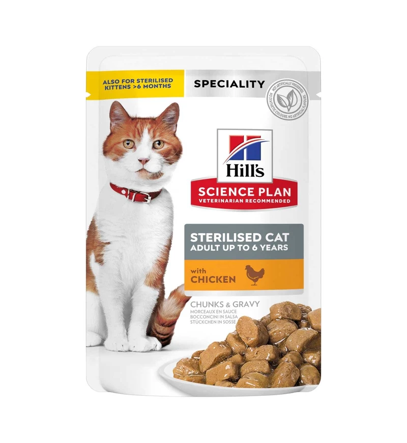 HILL'S SCIENCE PLAN GATTO ADULT STERILIZZATO AL POLLO DA 85 GR IN BUSTA