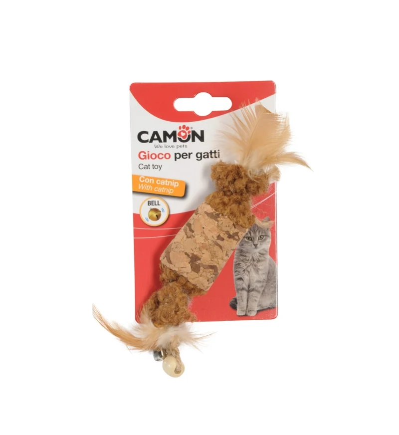 CAMON GIOCO GATTO CON CATNIP E CAMPANELLINO IN POLIESTERE 20 CM 2 SOGGETTI