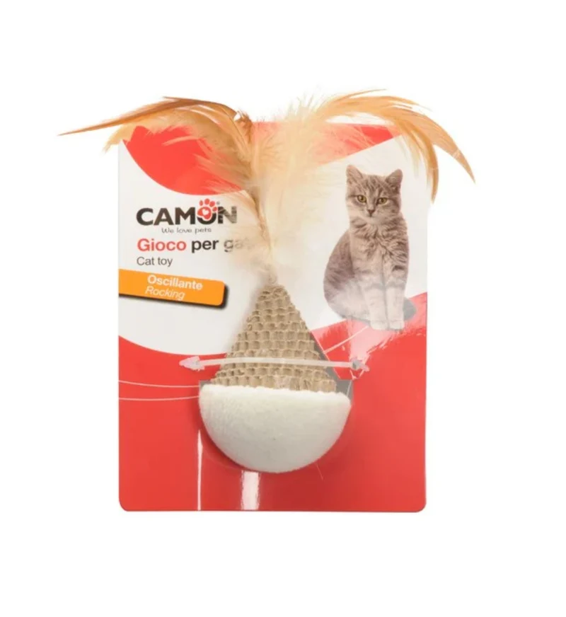 CAMON GIOCO GATTO IN POLIESTERE E CARTA SEMISFERA OSCILLANTE 12 CM