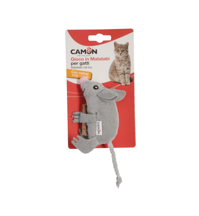 CAMON GIOCO GATTO TOPO CON CATNIP POLIESTERE E MATATABI 10 CM