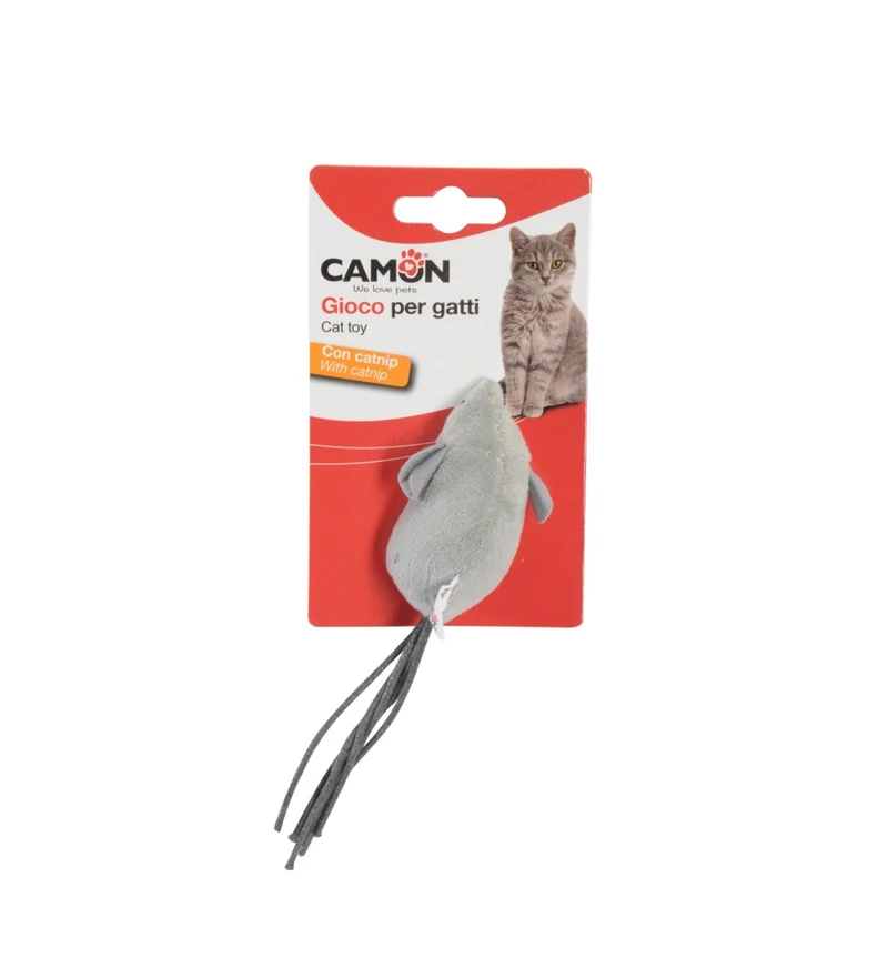 CAMON GIOCO GATTO TOPO CON SPAGO E CATNIP IN POLIESTERE 15 CM