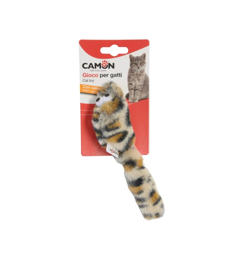 CAMON GIOCO GATTO TOPO MACULATO CON CATNIP IN POLIESTERE 18 CM
