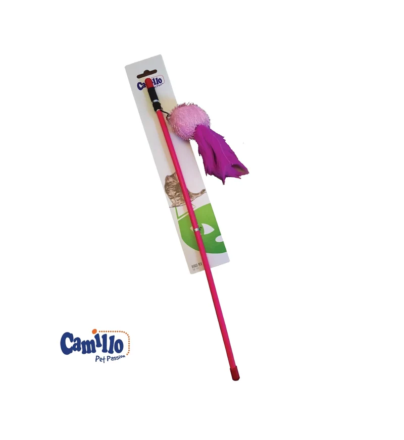 GIOCO PER GATTI CANNA CON PLUSH - COLORI MISTI