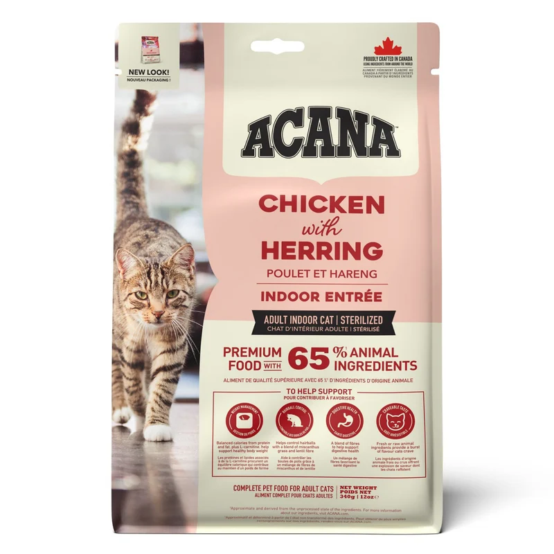 Acana Indoor Entree Recipe With Poultry & Fish Adult Dry Cat Food - Hairball Control
